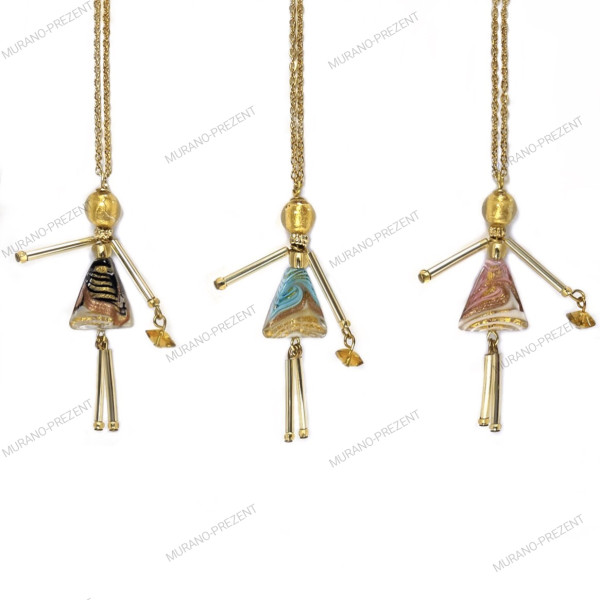 PM0095/2 Подвеска Куколка на цепочке дл 80см Муранское стекло PM0095/2 Подвеска Куколка на цепочке дл 80см Муранское стекло