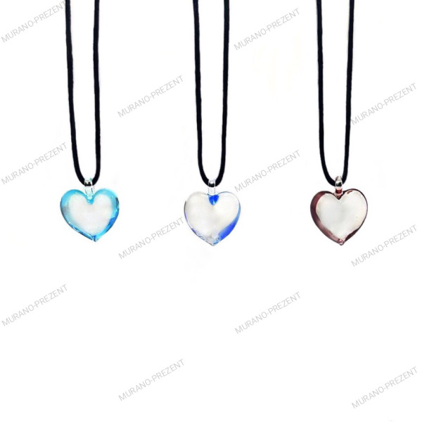VM0854/2 Сердечко Кристалл на шнурке Муранское стекло VM0854/2 Сердечко Кристалл на шнурке Муранское стекло
